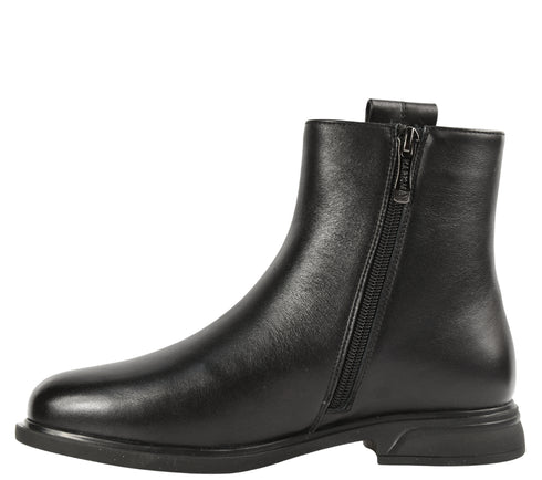 Ghete casual, dama, KARISMA, DL70014A negru, piele naturala